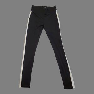 Kensie Slim Pant/Leggings Black with White side Strip Size Small